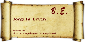 Borgula Ervin névjegykártya